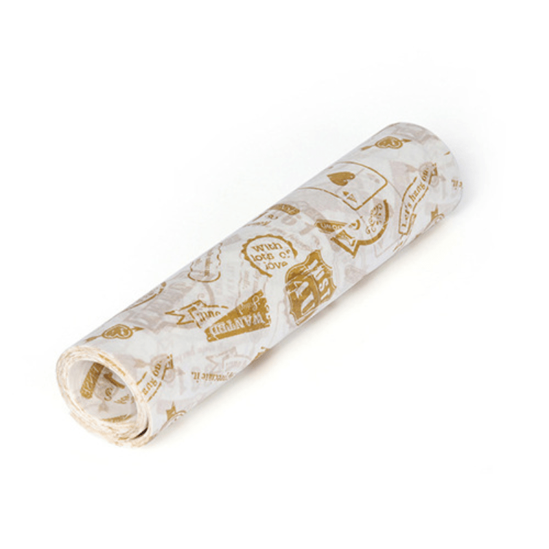 50 Sheets Rose Pattern Disposable Food Wrapping Paper Waterproof & Greaseproof