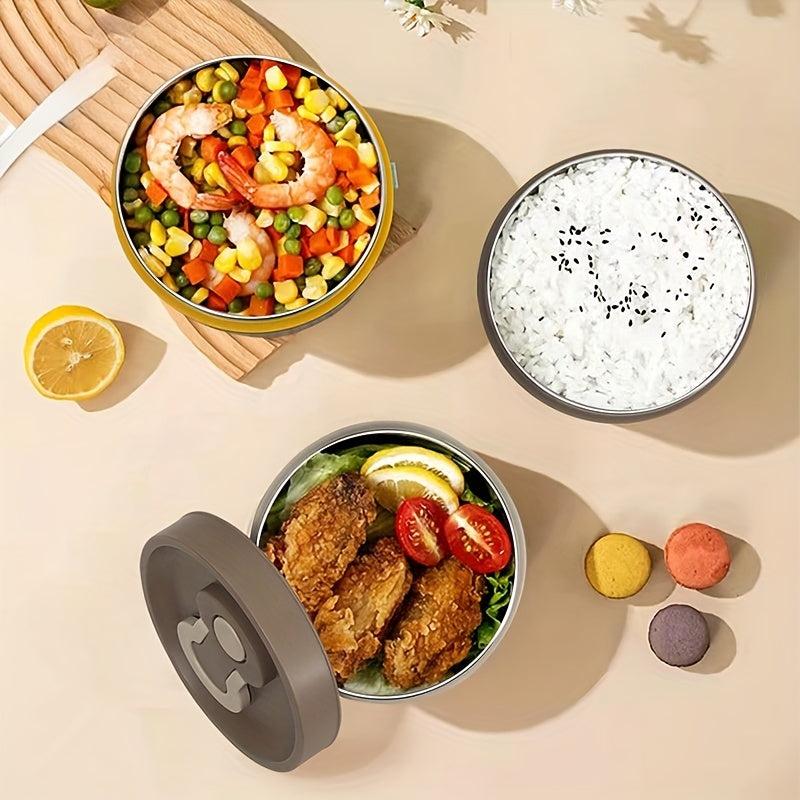 Stainless Steel Lunch Box with Fork and Spoon, Microwave Safe Bento Box