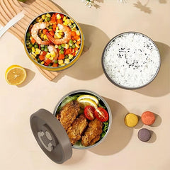 Stainless Steel Lunch Box with Fork and Spoon, Microwave Safe Bento Box