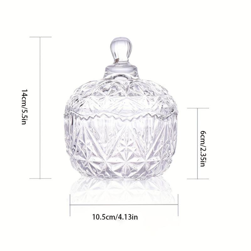 Glass Crown Gypsophila Storage Jar with Lid