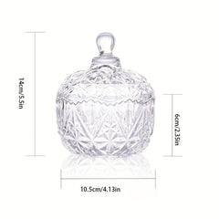 Glass Crown Gypsophila Storage Jar with Lid
