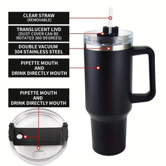 Stainless Steel Vacuum Flask 40oz with Leakproof Lid and Straw