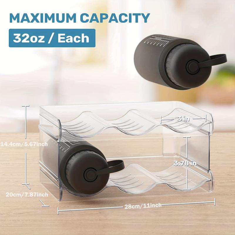 Water Bottle Organizer 2 Pack Stackable Cup Holder For Kitchen Pantry Fridge Cab