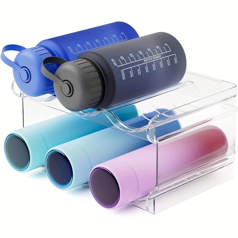 Water Bottle Organizer 2 Pack Stackable Cup Holder For Kitchen Pantry Fridge Cab