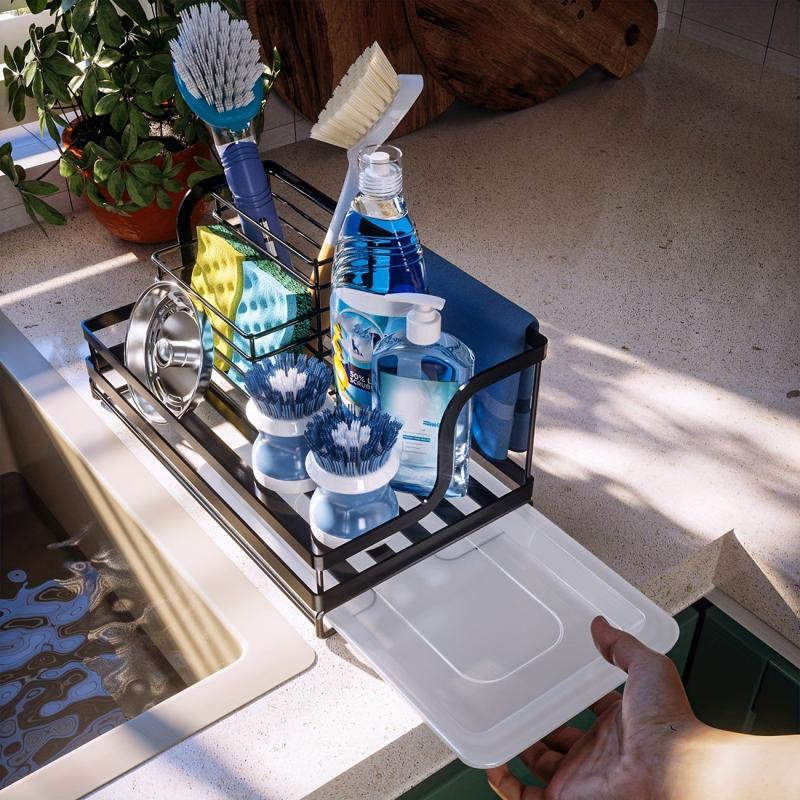 Sink Caddy with Brush Holder and Drain Tray