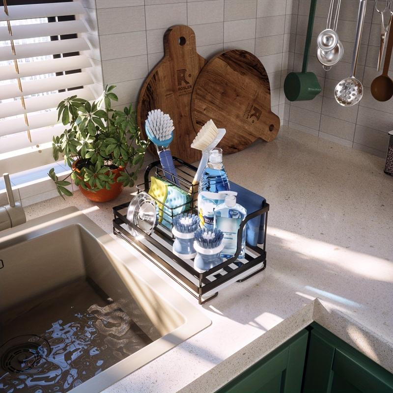 Sink Caddy with Brush Holder and Drain Tray