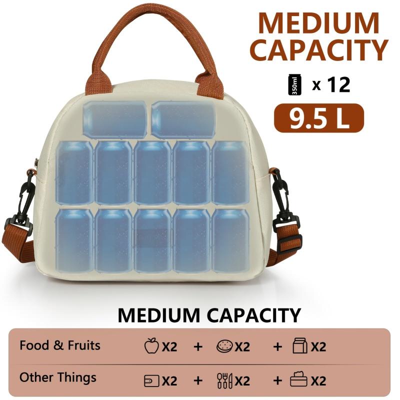 Insulated Lunch Bag Waterproof Reusable Adjustable for Work School Picnic