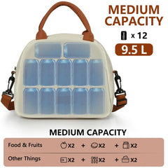 Insulated Lunch Bag Waterproof Reusable Adjustable for Work School Picnic