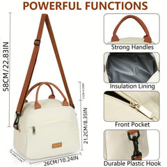 Insulated Lunch Bag Waterproof Reusable Adjustable for Work School Picnic