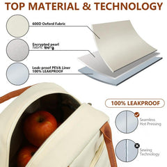 Insulated Lunch Bag Waterproof Reusable Adjustable for Work School Picnic