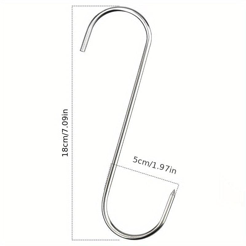 10pcs Heavy Duty Stainless Steel Butcher Hooks for Hanging Meat