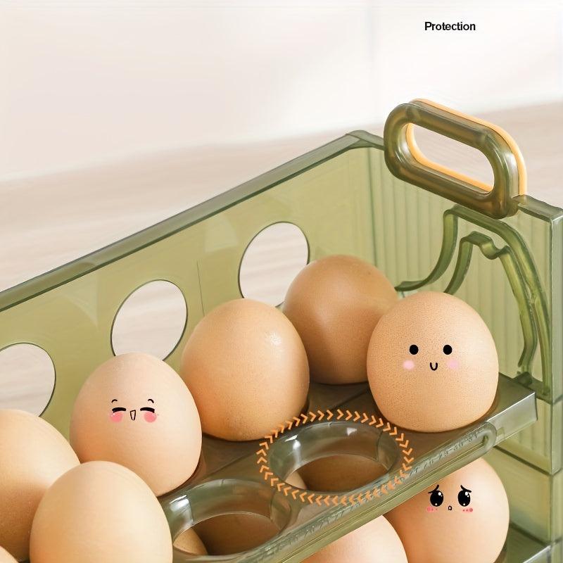 Egg Storage Box for Refrigerator with Timer - Holds 20-30 Eggs - Transparent