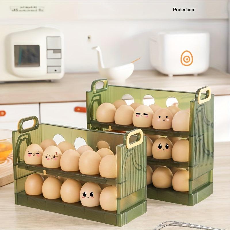 Egg Storage Box for Refrigerator with Timer - Holds 20-30 Eggs - Transparent