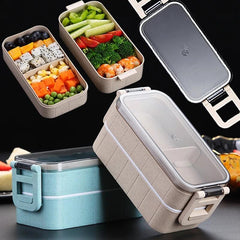 Leakproof Bento Box Container 1 2 Layer School Home Kit