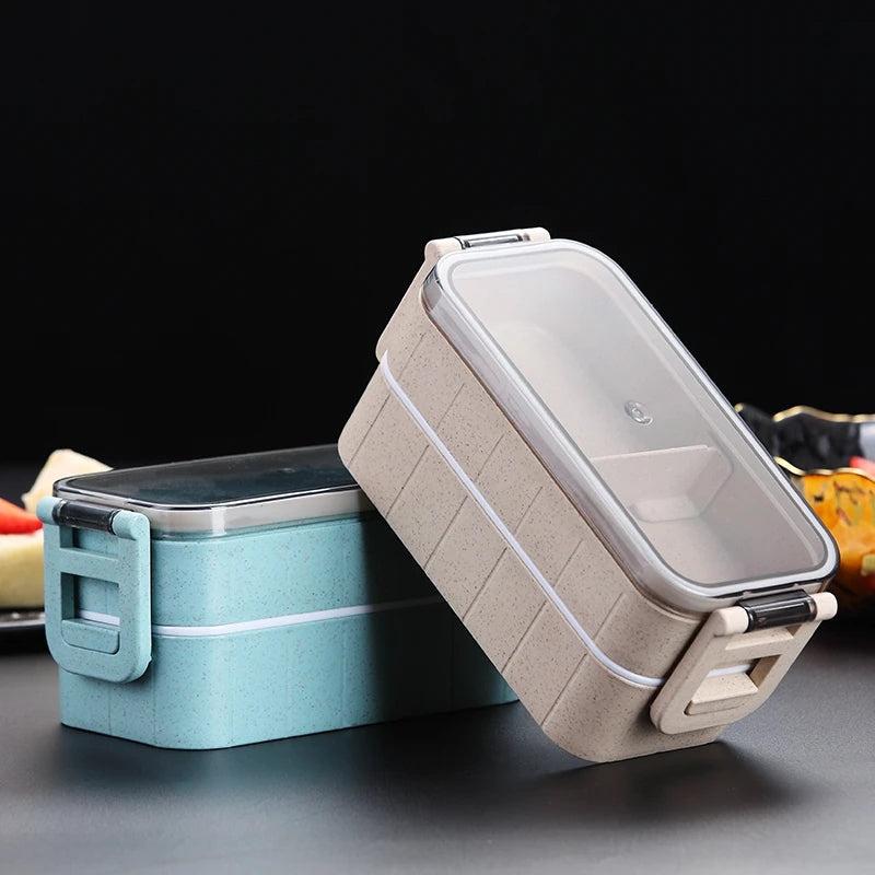 Leakproof Bento Box Container 1 2 Layer School Home Kit