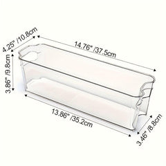Clear Plastic Bin for Fridge Kitchen Cabinet Pantry Organization