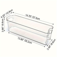 Clear Plastic Bin for Fridge Kitchen Cabinet Pantry Organization