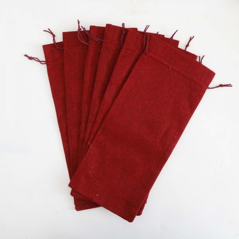 6pcs Wine Bottle Bags With Drawstring Twine Bundle Champagne Wine Packaging Bag