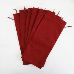 6pcs Wine Bottle Bags With Drawstring Twine Bundle Champagne Wine Packaging Bag