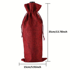 6pcs Wine Bottle Bags With Drawstring Twine Bundle Champagne Wine Packaging Bag