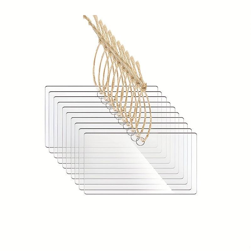 20pcs Blank Transparent Label With Erasable DIY Hanging Display Board Kitchen