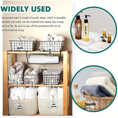 20pcs Blank Transparent Label With Erasable DIY Hanging Display Board Kitchen