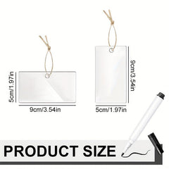 20pcs Blank Transparent Label With Erasable DIY Hanging Display Board Kitchen