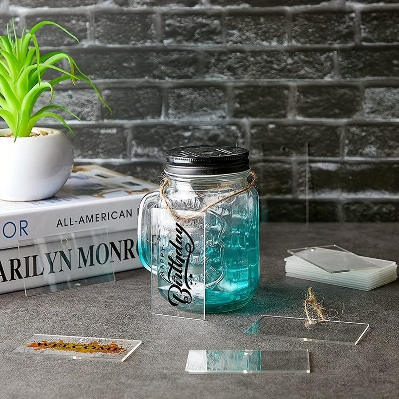 20pcs Blank Transparent Label With Erasable DIY Hanging Display Board Kitchen