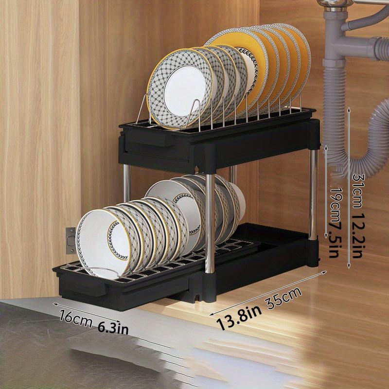 Zendar Under Sink Organizers Seasoning Rack Sliding Basket Organizer