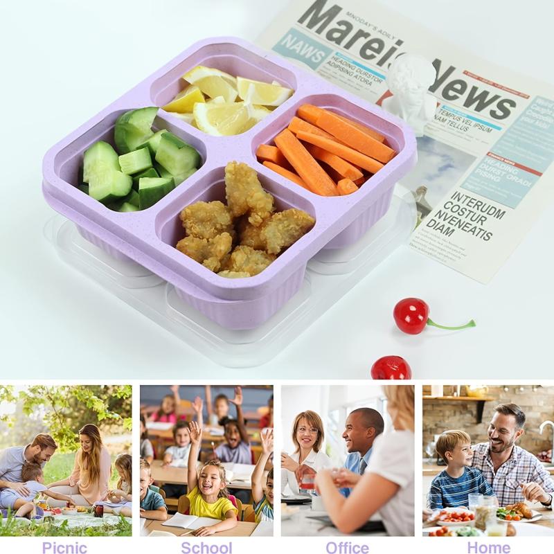 Wheat Straw Snack Container Leakproof Bento Box