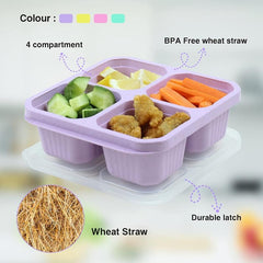 Wheat Straw Snack Container Leakproof Bento Box