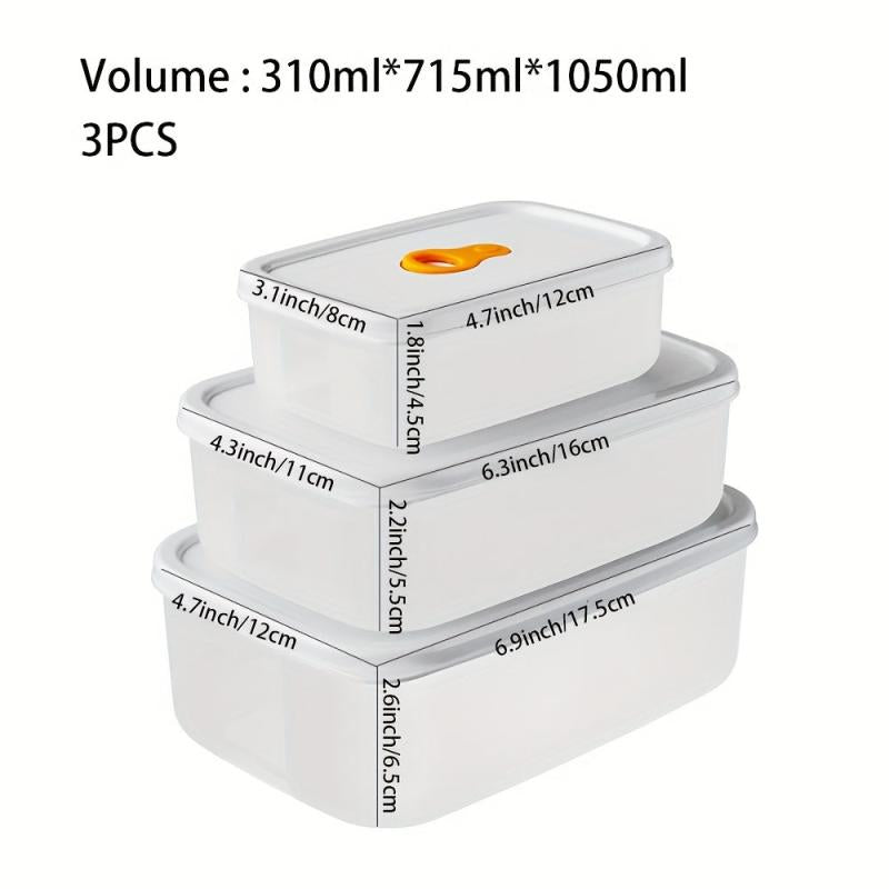 3pcs Airtight Food Storage Containers Fresh-keeping Box for Cereal Rice Pasta