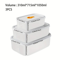 3pcs Airtight Food Storage Containers Fresh-keeping Box for Cereal Rice Pasta