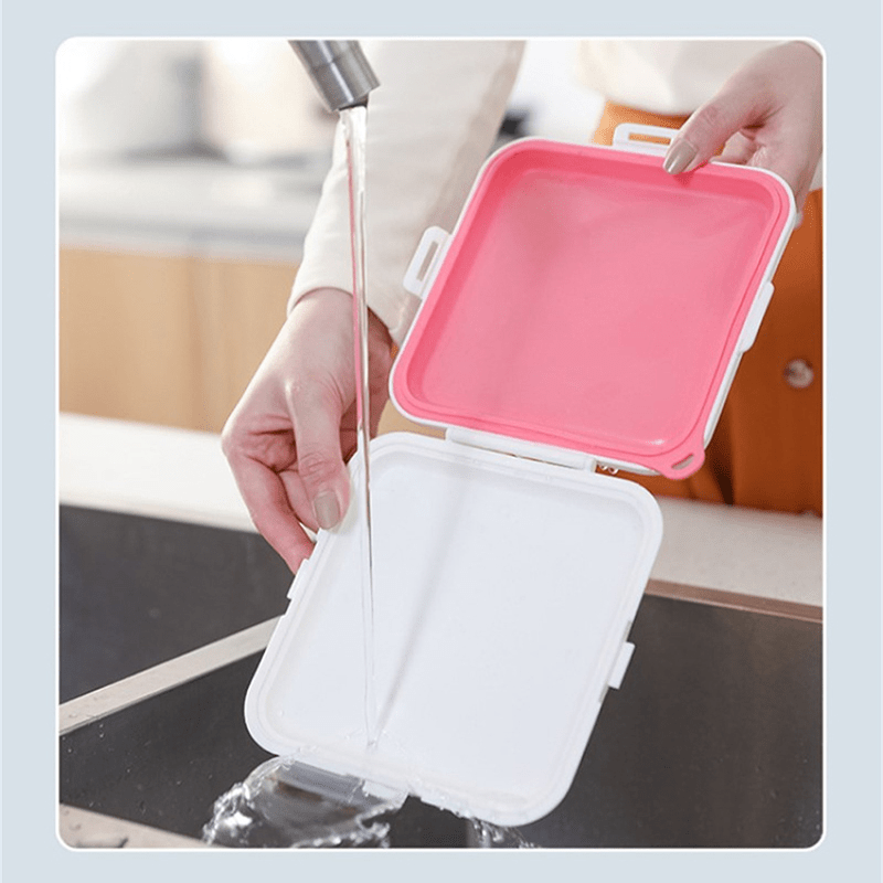 Silicone Sandwich Storage Box Reusable Microwave Lunch Box