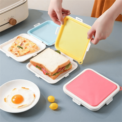 Silicone Sandwich Storage Box Reusable Microwave Lunch Box