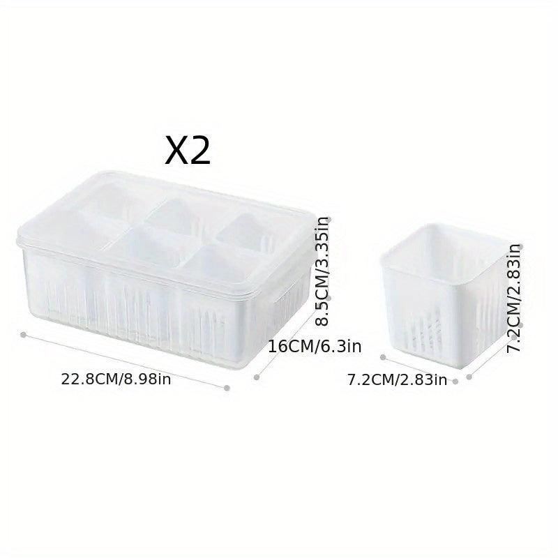 2pcs Fridge Food Storage Containers With Lids Reusable Small Boxes