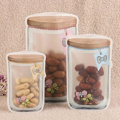 5pcs Reusable Mason Jar Bottles Bags Leak-proof Portable Food Storage Bag