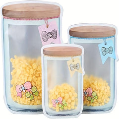 5pcs Reusable Mason Jar Bottles Bags Leak-proof Portable Food Storage Bag