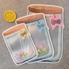 5pcs Reusable Mason Jar Bottles Bags Leak-proof Portable Food Storage Bag