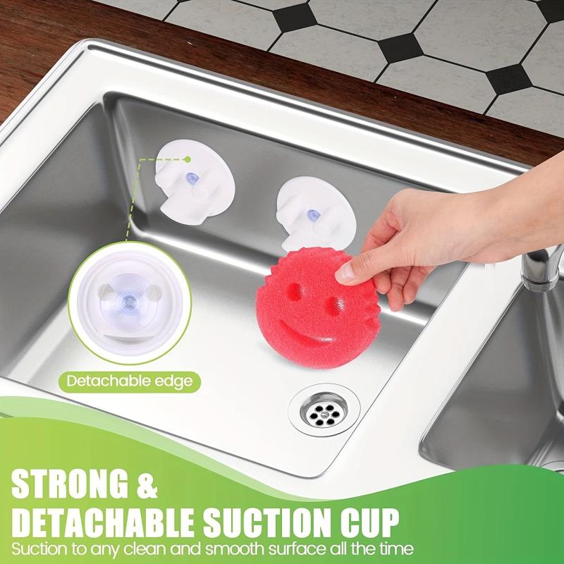 Smile Face Sponge Holder with Suction Cup Mount
