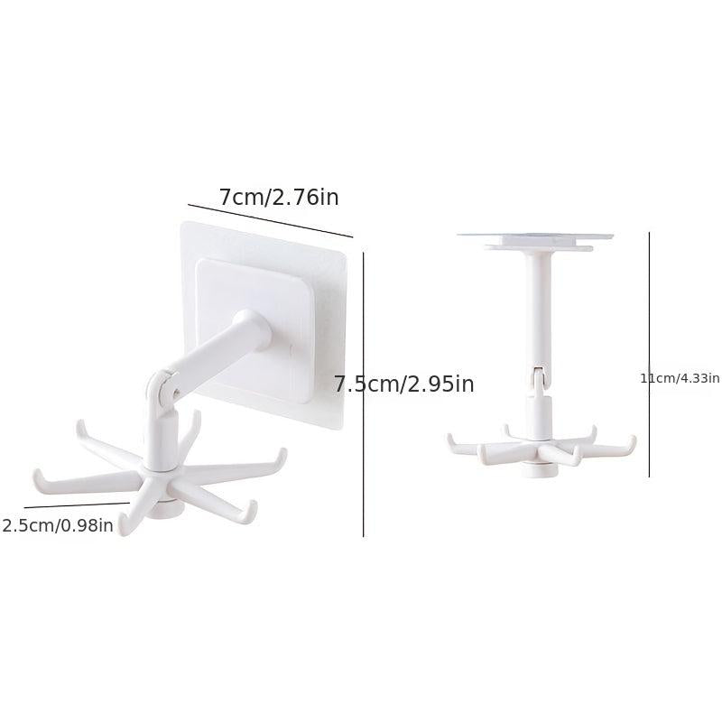 360 Degree Rotating Six claw Hook Storage Hanging Rack