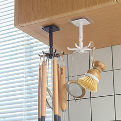 360 Degree Rotating Six claw Hook Storage Hanging Rack