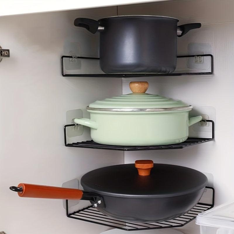 Wrought Iron Kitchen Rack Pot Storage Cabinet Corner Layered Rack