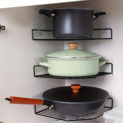Wrought Iron Kitchen Rack Pot Storage Cabinet Corner Layered Rack