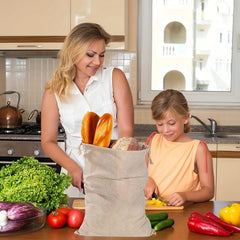 3pcs Linen Bread Bag Drawstring Reusable Fresh-keeping Kitchen Supplies