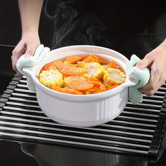 Expandable Roll Up Dish Rack Over the Sink Drainer Stretchable Drying Rack
