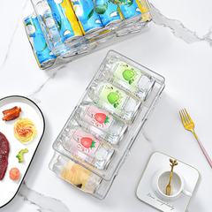 Refrigerator Soda Can Dispenser Holder 2 Layer Organizer Clear Plastic