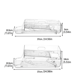 Refrigerator Soda Can Dispenser Holder 2 Layer Organizer Clear Plastic