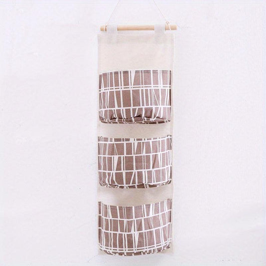 Linen Cutlery Storage Bag Hanging Fabric Sundries Storage Bag