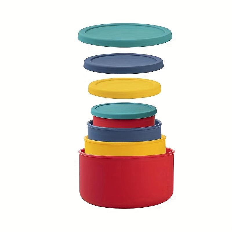 4pcs Silicone Crisper Boxes for Fresh Food Storage